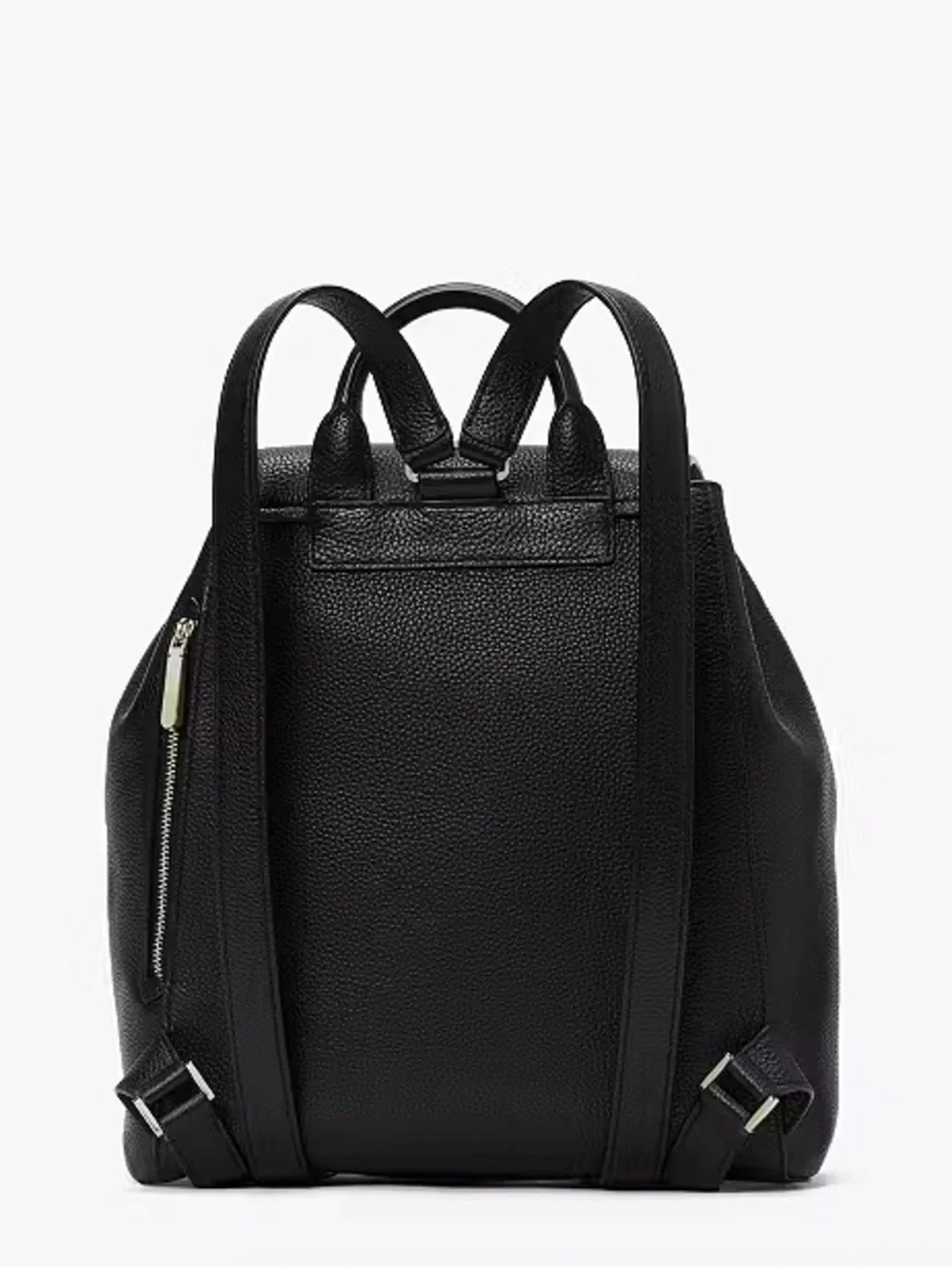 NWT Kate Spade New York Black Pebbled Leather Medium Flap Backpack -MSRP$359♠️